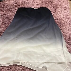 Tobi Black and Cream Strapless Dress